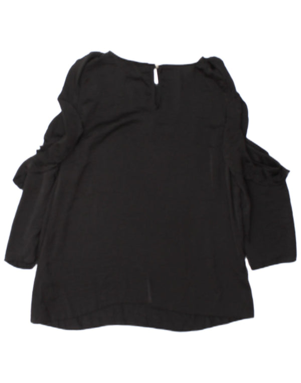Lipsy Femme Haut Chemisier à Manches Longues UK 12 Medium Noir Polyester