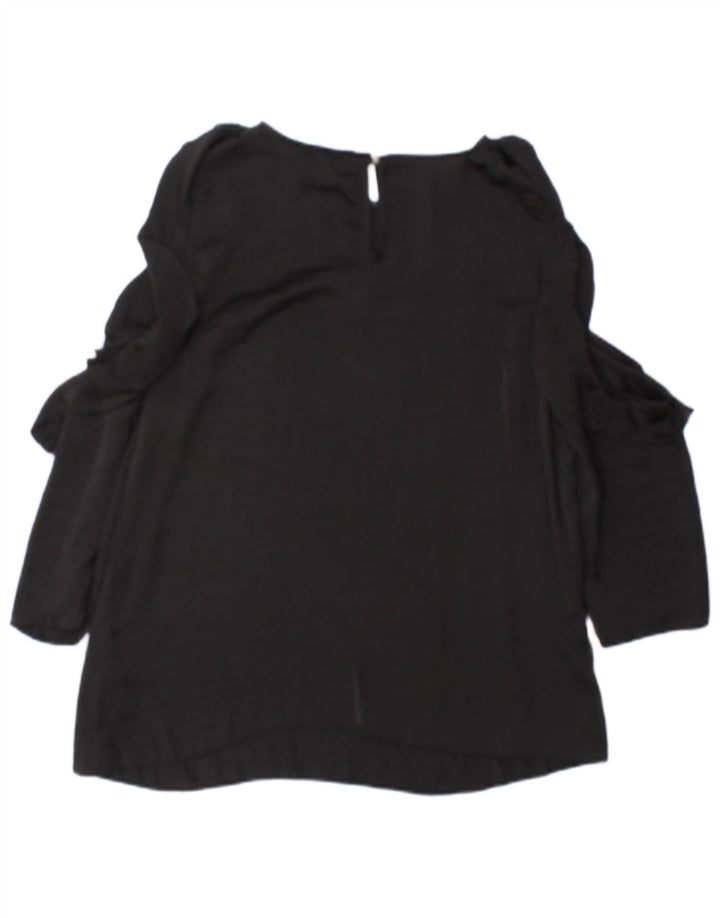 Lipsy Femme Haut Chemisier à Manches Longues UK 12 Medium Noir Polyester