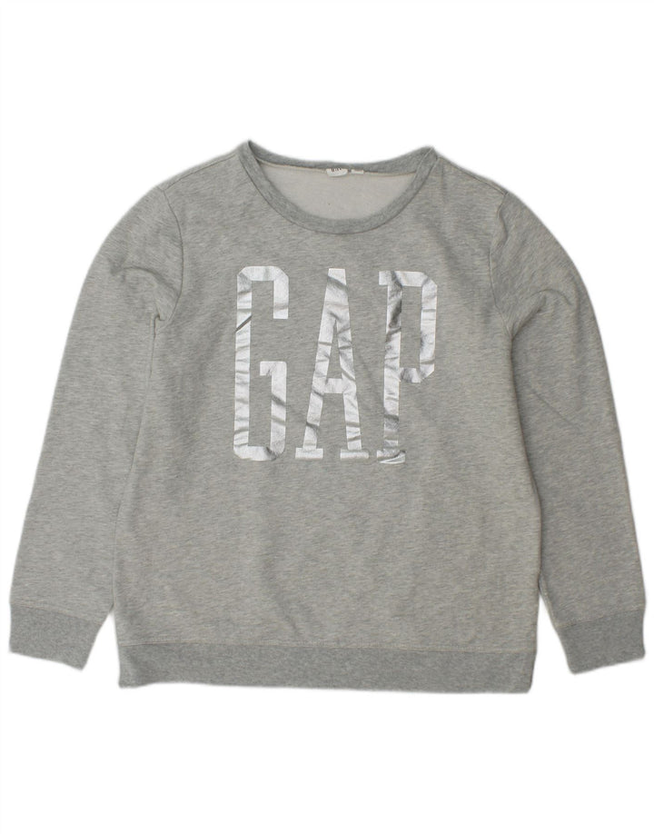 GAP Sweat-shirt graphique pour femme - Taille UK 44 - Gris moyen - Coton
