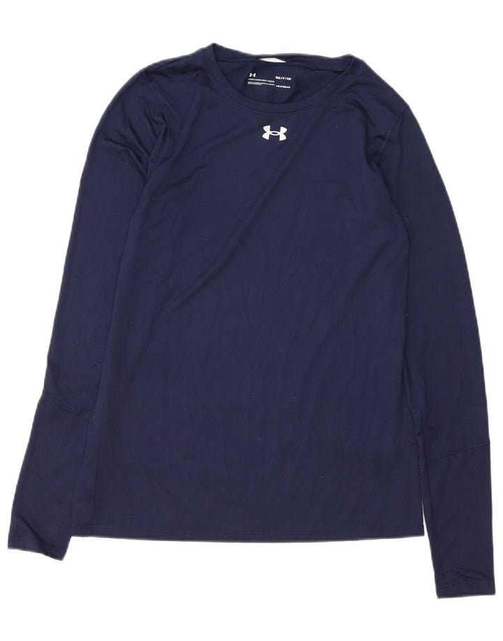 UNDER ARMOUR Haut Heat Gear pour hommes à manches longues en polyester bleu marine petit