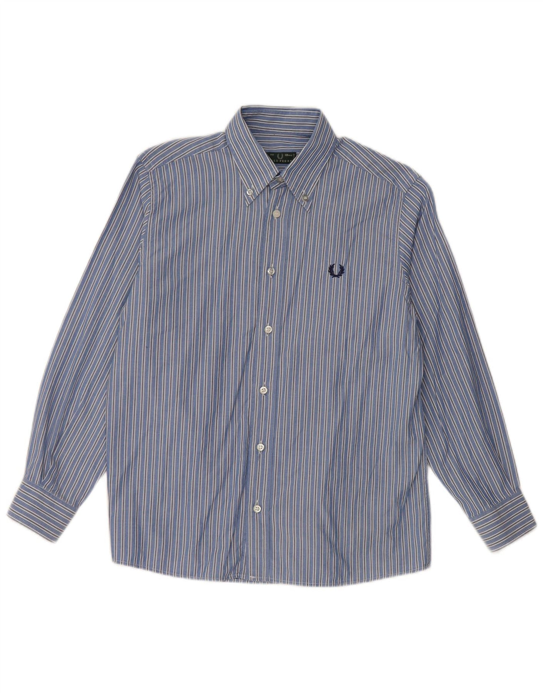 Fred Perry Chemise garçon 9-10 ans Bleu à fines rayures en coton