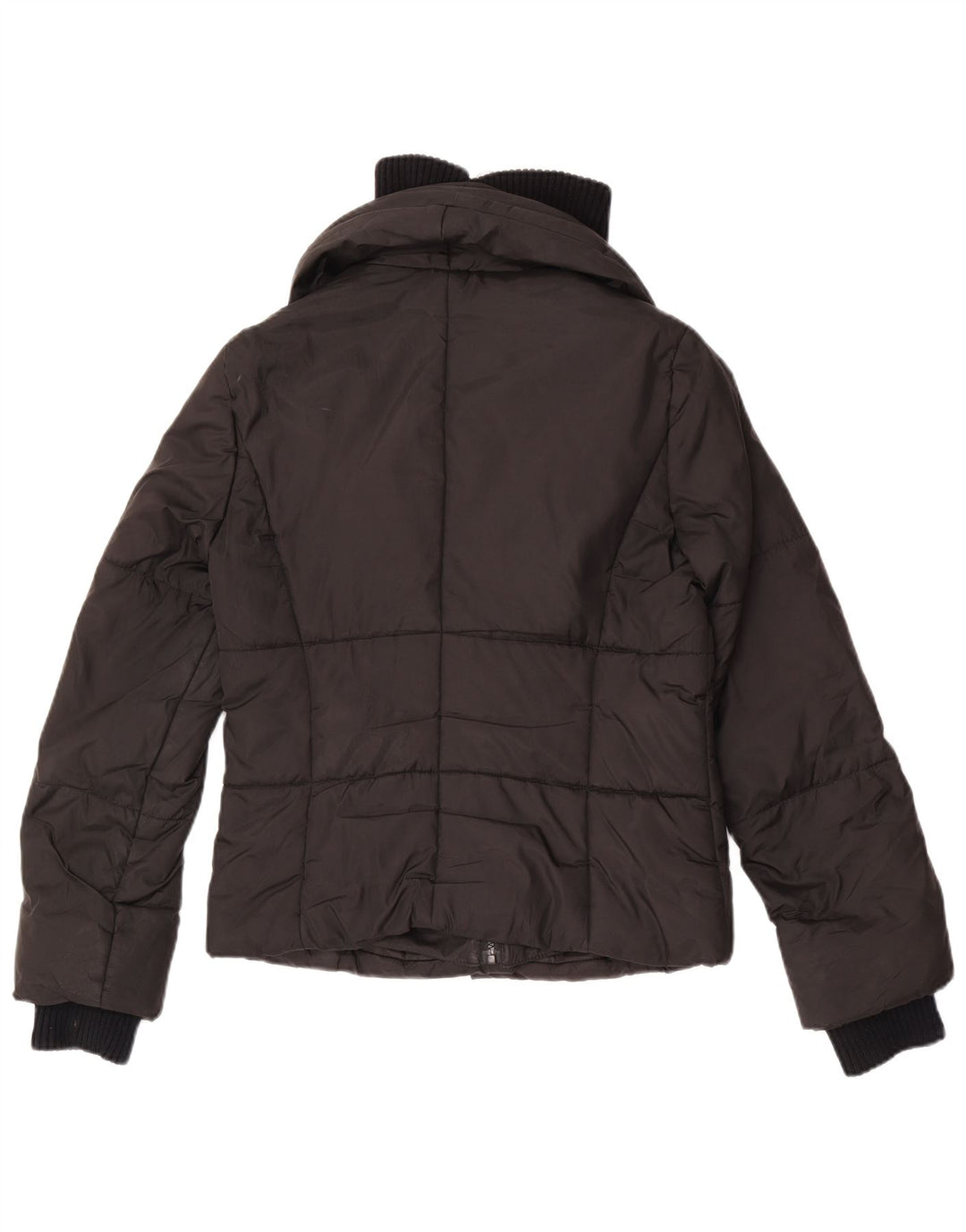 Zara Veste rembourrée courte pour femme EU 38 Petit polyester noir