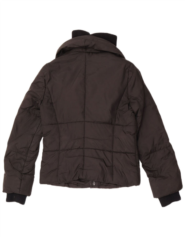 Zara Veste rembourrée courte pour femme EU 38 Petit polyester noir
