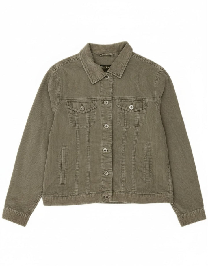 Eddie Bauer Veste en velours côtelé pour femme UK 16 Grand coton vert