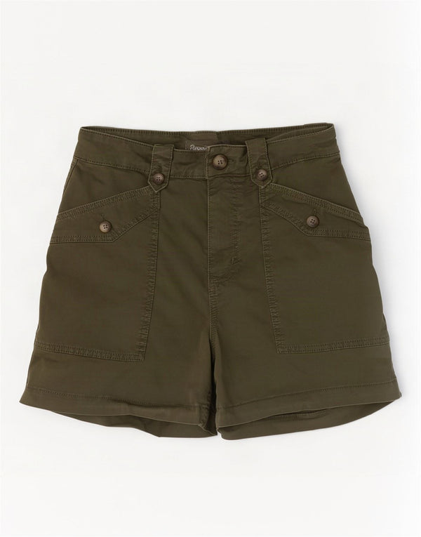 MINT VELVET Short Chino Taille Haute Femme UK 10 Petit W28 Coton Kaki