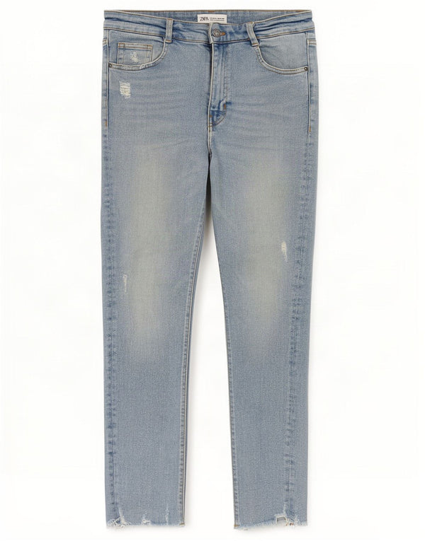 Zara Jean skinny effet vieilli pour femme EU 40 Medium W30 L27 Bleu