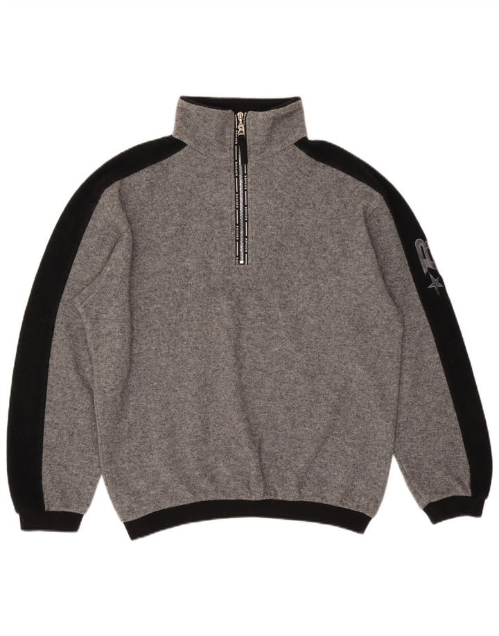 Bogner Pull Graphique à Col Zippé pour Homme en Laine Colorblock Gris Large
