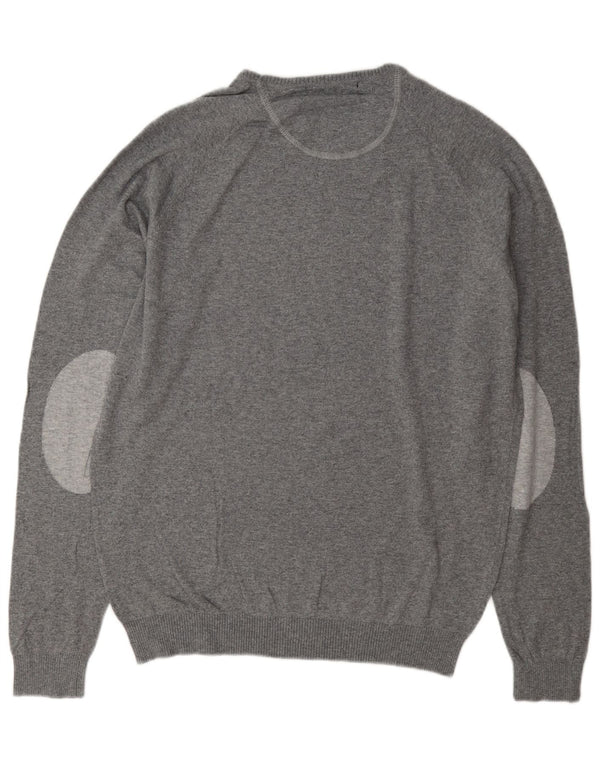 Zara Pull ras du cou pour homme XL en coton gris
