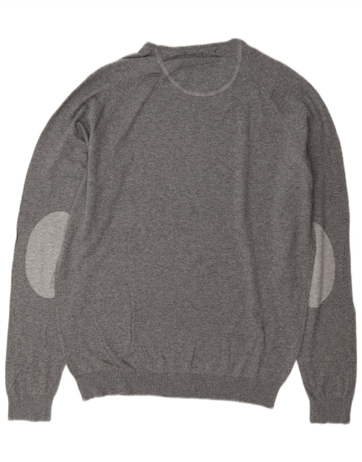 Zara Pull ras du cou pour homme XL en coton gris