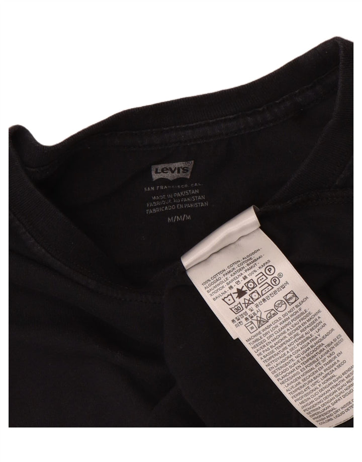Levi's Crop Top Femme Manches Longues UK 14 Bleu Marine Moyen Coton