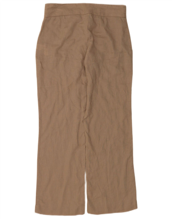 Zara Pantalon Droit Femme Moyen W28 L29 Lin Beige