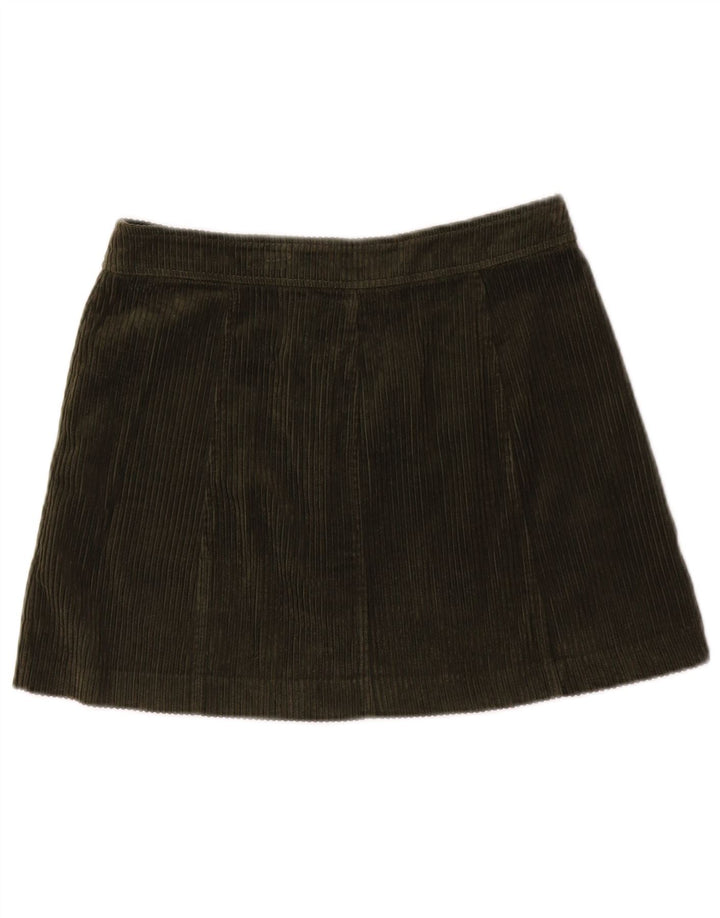 ZARA Womens Corduroy Skirt Medium W28  Green Cotton