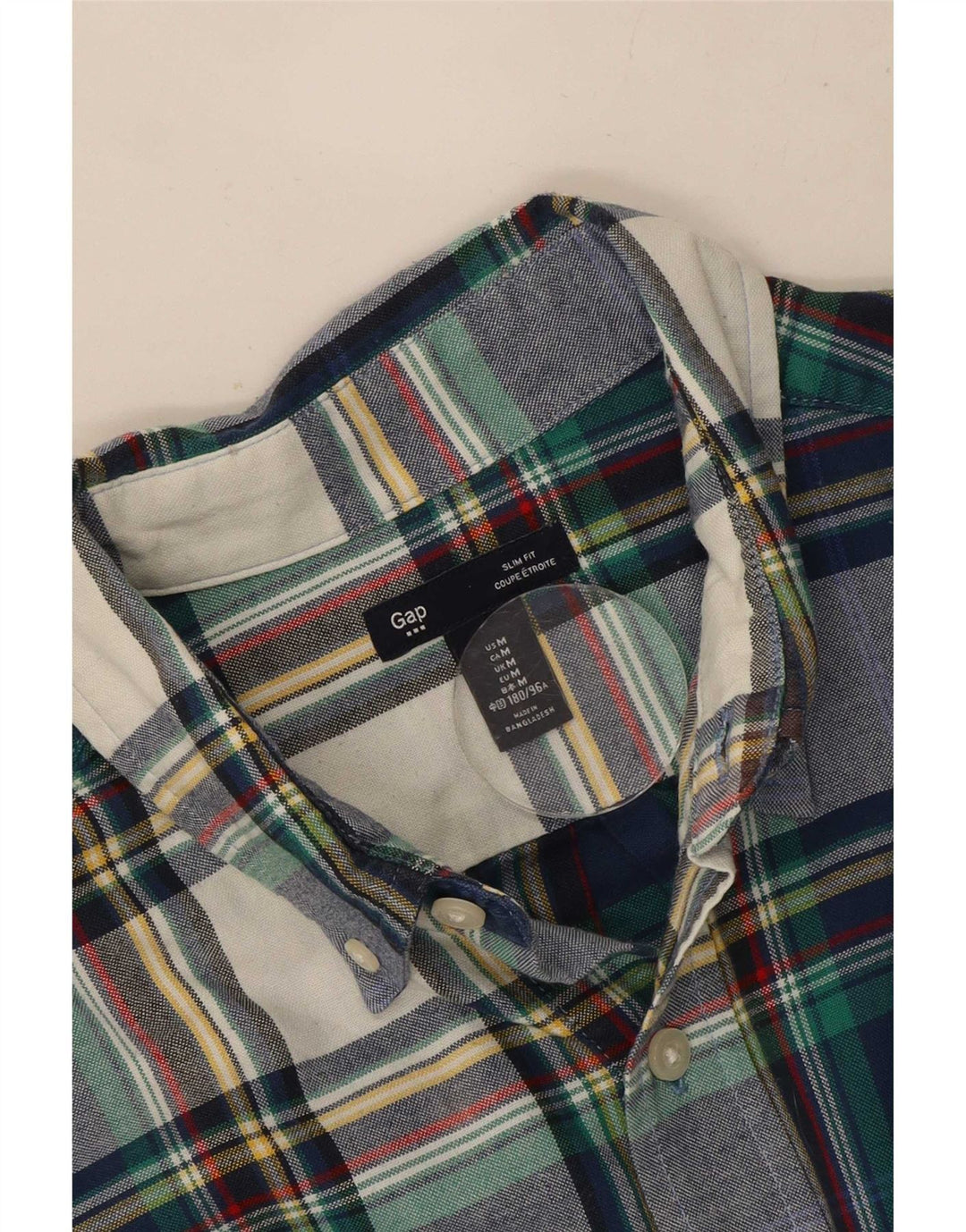 Gap Chemise Slim Fit Homme Bleu Marine Moyen Coton À Carreaux