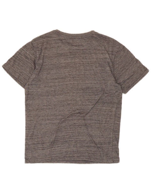 Hurley Femme Petit Graphic T-Shirt Top UK 10 Small Gris Moucheté Polyester