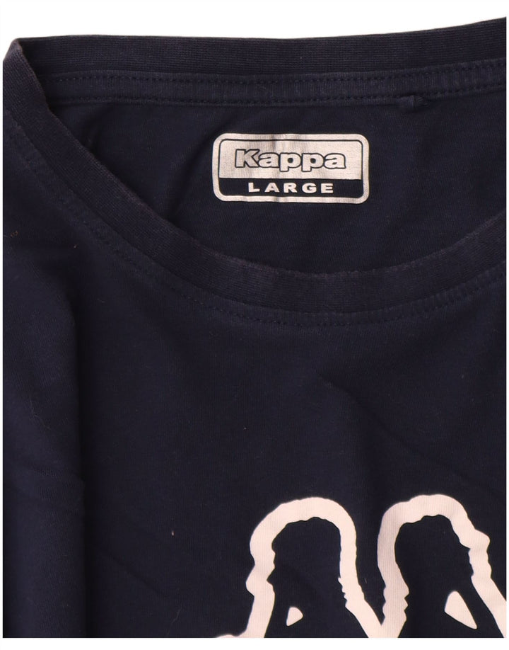 Kappa T-Shirt Graphique Homme Bleu Marine Large