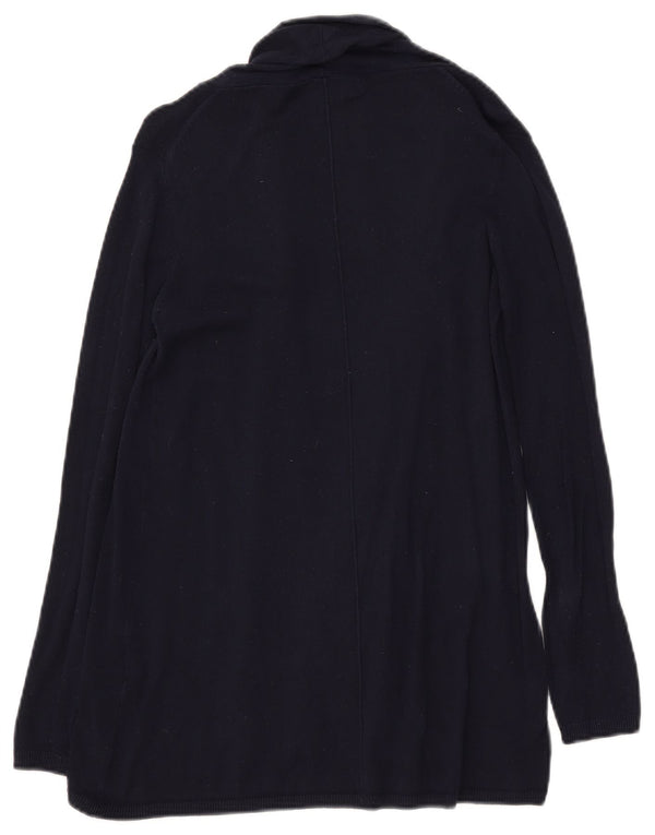 Zara Womens Longline Open Cardigan Sweater UK 10 Small Bleu Marine Viscose