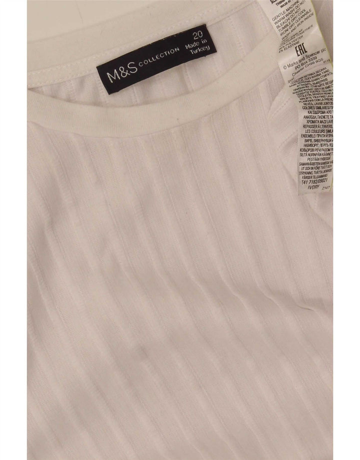 Marks & Spencer Haut surdimensionné à manches longues pour femme UK 20 2XL Blanc Polyester