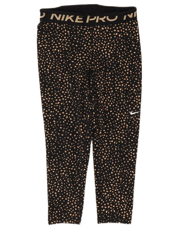 NIKE Legging Capri graphique pour femme UK 12 Polyester à pois noir moyen