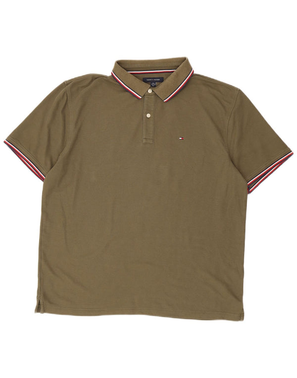 Tommy Hilfiger Polo coupe classique pour homme 2XL en coton kaki