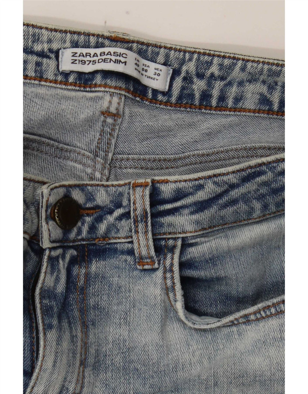 Zara Jean skinny pour femme EU 40 Medium W30 L29 Bleu