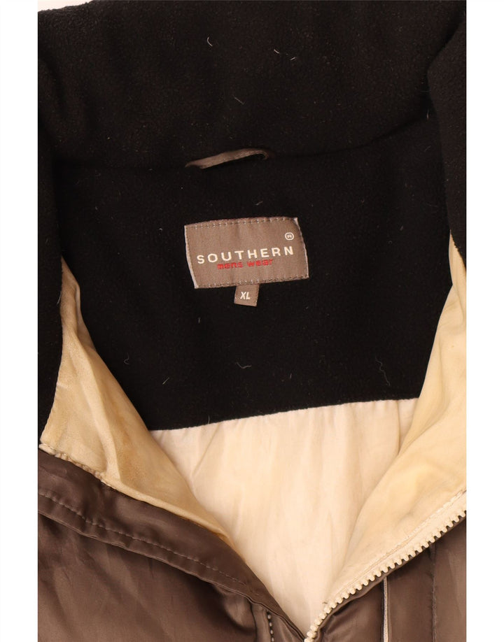 Southern Veste matelassée pour homme UK 42 XL Marron Colorblock Polyester