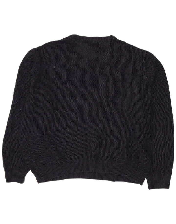 M&Co Pull à col rond pour homme 2XL Bleu marine Acrylique