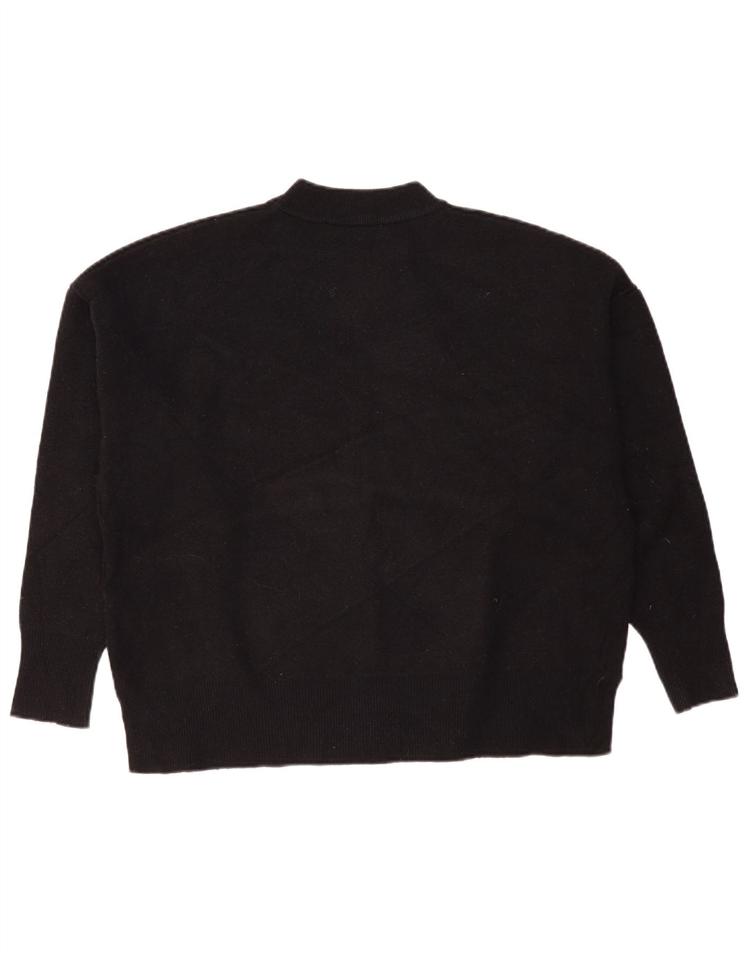 Zara Pull surdimensionné à col roulé pour femme UK 10 Petite viscose noire