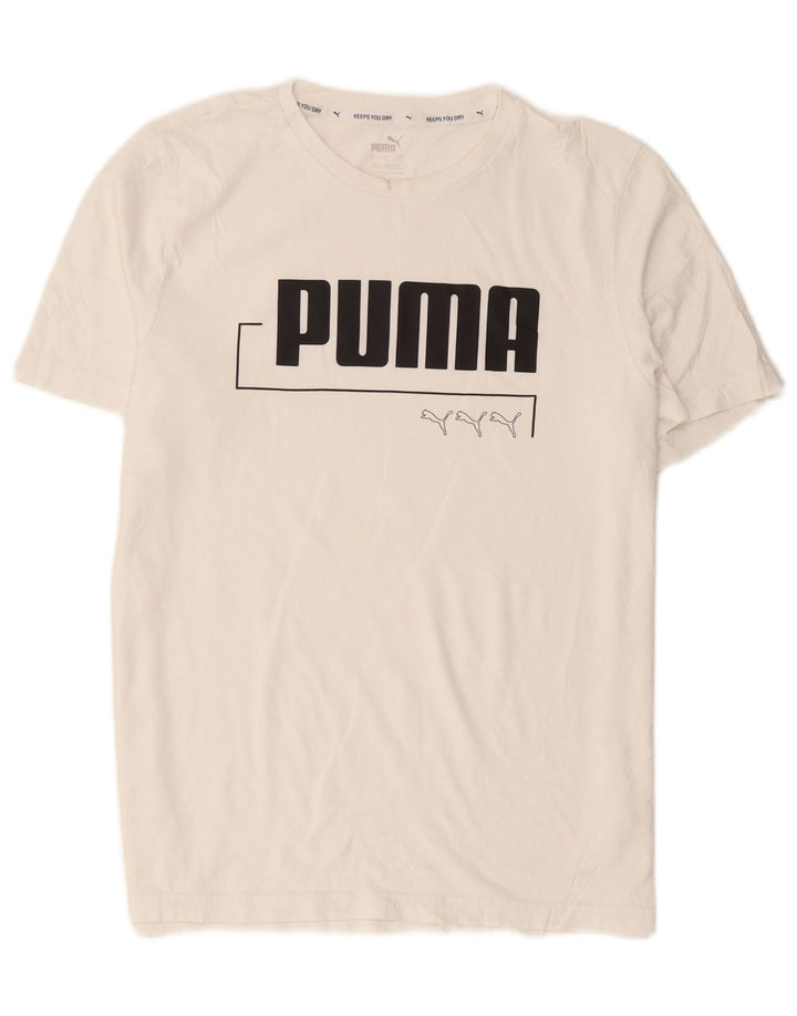 Puma T-shirt graphique pour hommes, grand, blanc, coton