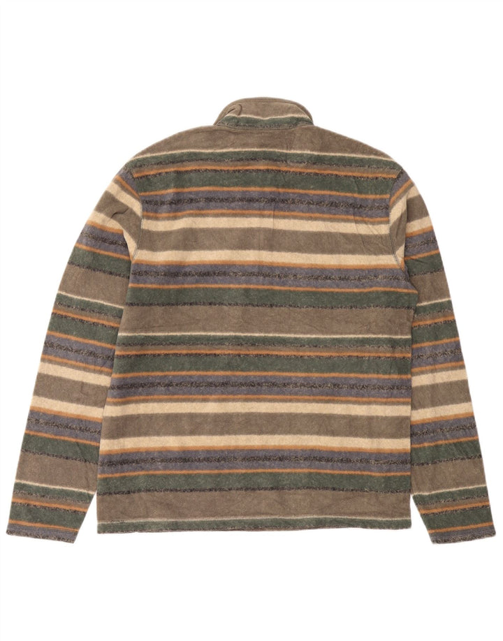 EDDIE BAUER Pull Polaire Col Zippé Homme Rayé Multicolore Moyen