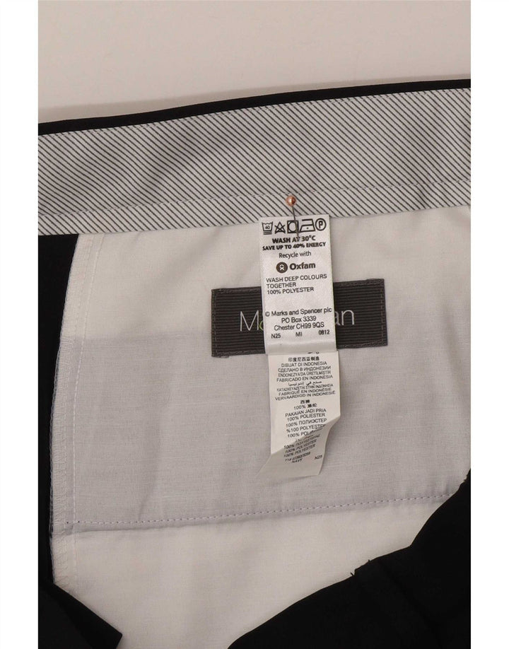 Marks & Spencer Pantalon décontracté droit pour homme W36 L31 Bleu marine Polyester