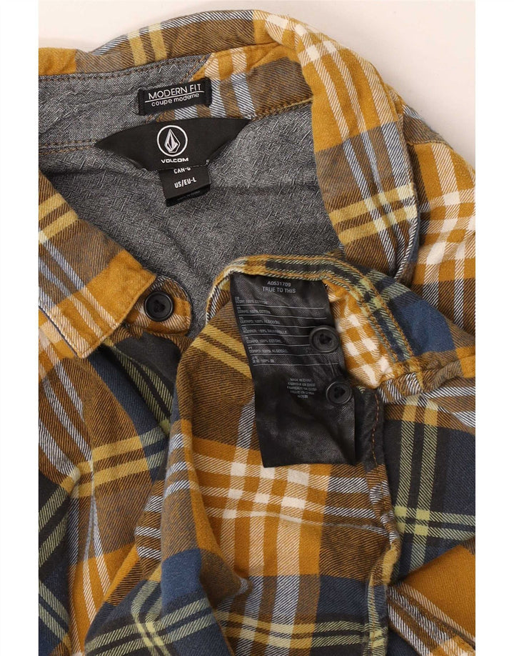 Volcom Chemise en flanelle coupe moderne pour hommes, grand coton à carreaux multicolores