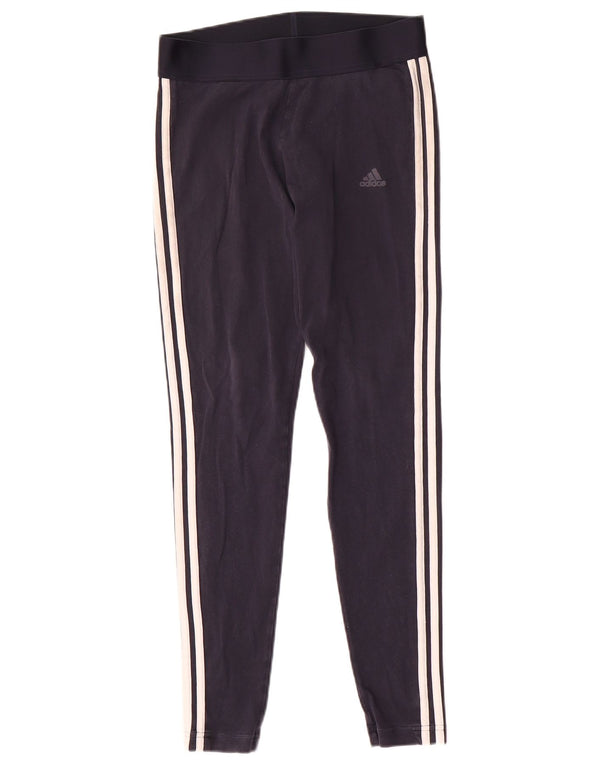Adidas Leggings Femme UK 12/14 Coton Bleu Marine Moyen