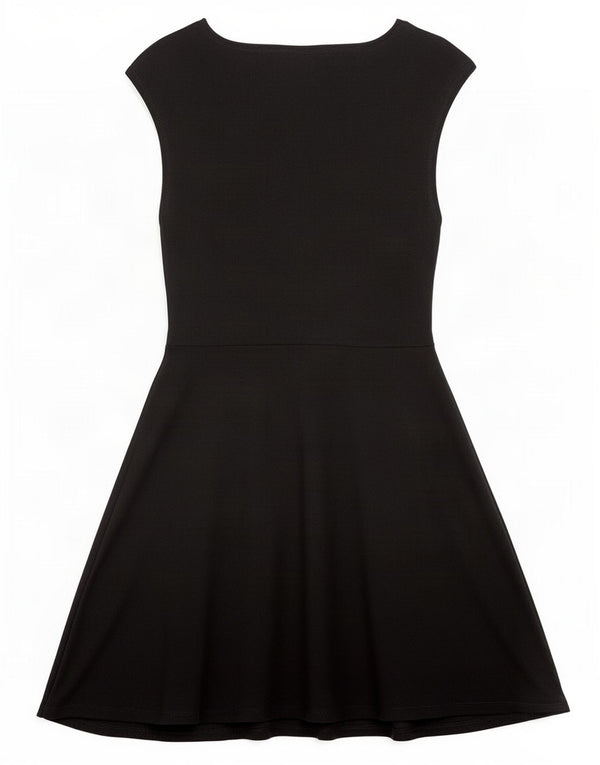 Topshop Robe trapèze sans manches pour femme UK 42 en coton noir moyen