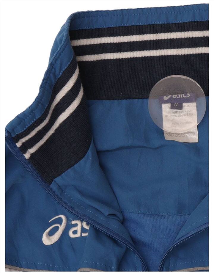 Asics Veste de Survêtement Graphique Homme Bleu Moyen Polyester Colorblock