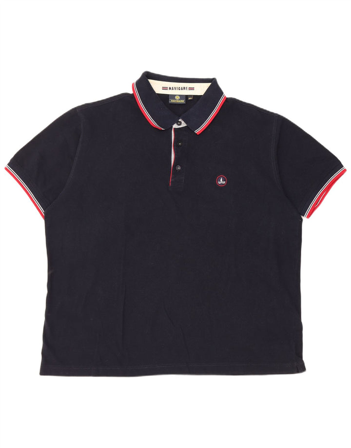 NAVIGARE Polo Homme 3XL Bleu Marine Coton
