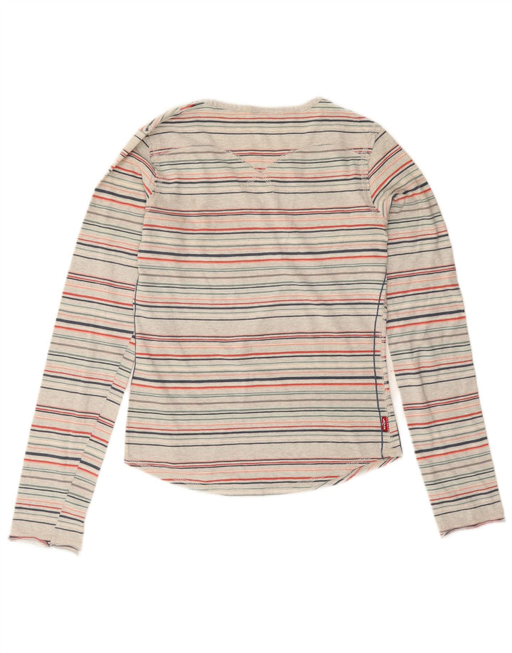 Levi's Top Manches Longues Femme UK 10 Small Multicolore Rayé