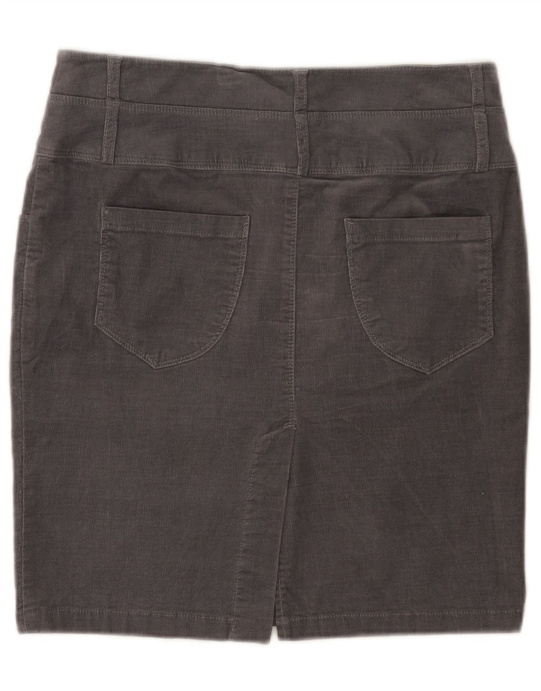 Benetton Femme Mini Jupe En Velours Côtelé IT 42 Moyen W30 Gris Coton