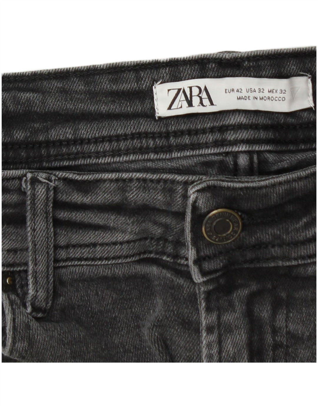 Zara Jean fuselé pour homme EU 42 Medium W32 L30 Gris