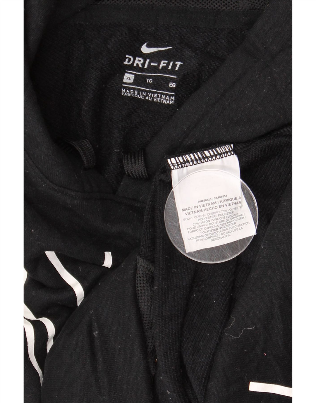 Nike Pull à capuche surdimensionné graphique pour femme UK 18 XL Noir Polyester