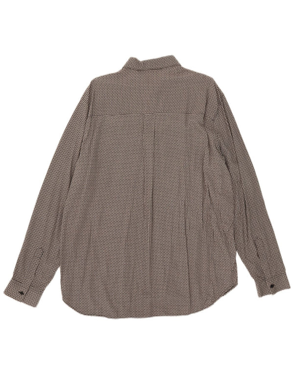 Chemise Homme Vintage Grande Viscose Pied-de-Poule Grise