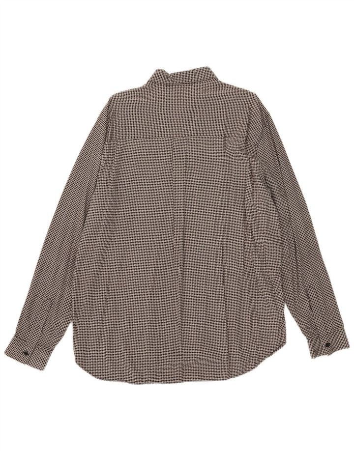 Chemise Homme Vintage Grande Viscose Pied-de-Poule Grise
