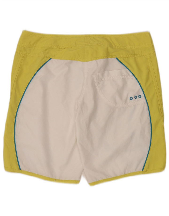 Adidas Short de bain pour femme UK 12 Medium Blanc Colorblock Polyester