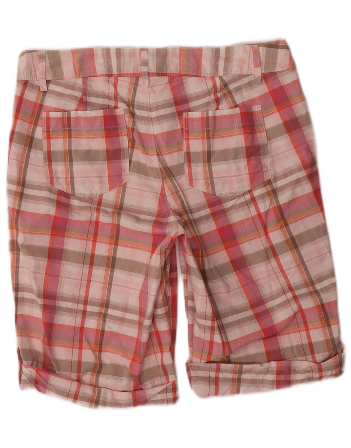 EDDIE BAUER Short Chino Femme US 6 Medium W32 Rose à Carreaux Coton