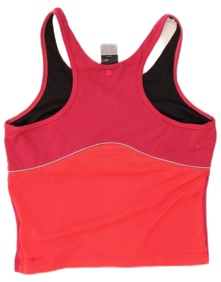 NIKE Débardeur court Dri Fit pour femme UK 16/18 XL Rose Colourblock