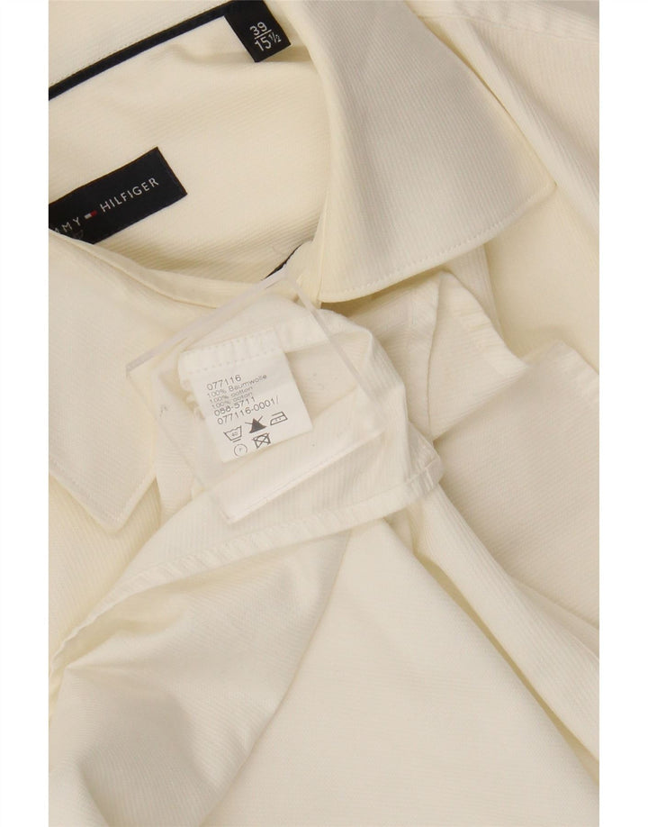 Tommy Hilfiger Chemise Homme Taille 39 15 1/2 Moyen Off White Coton