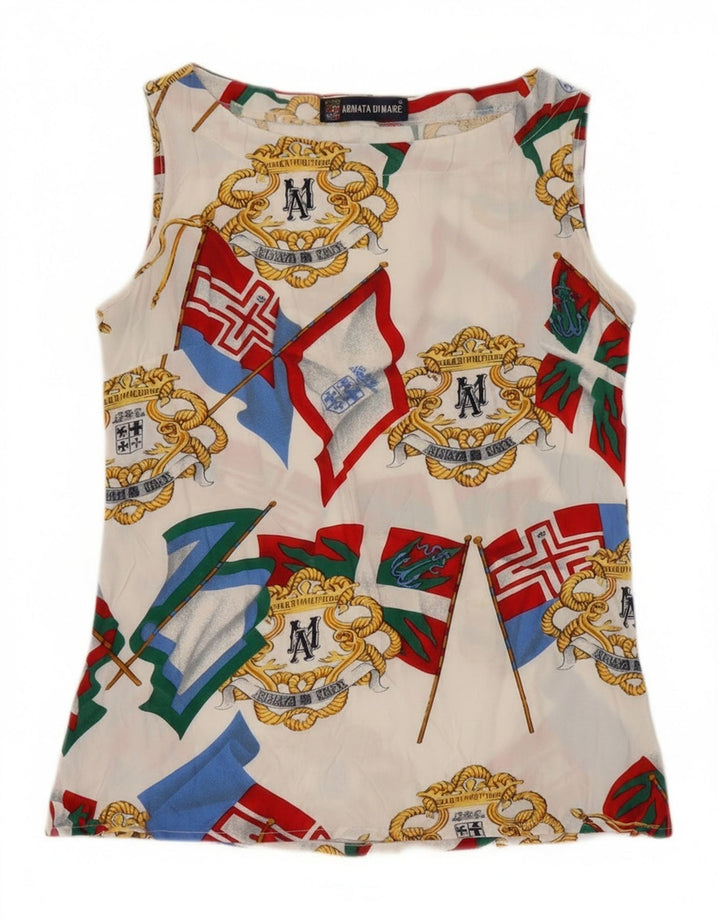 Armata Di Mare Chemisier à motif abstrait pour femme IT 44 Blanc moyen