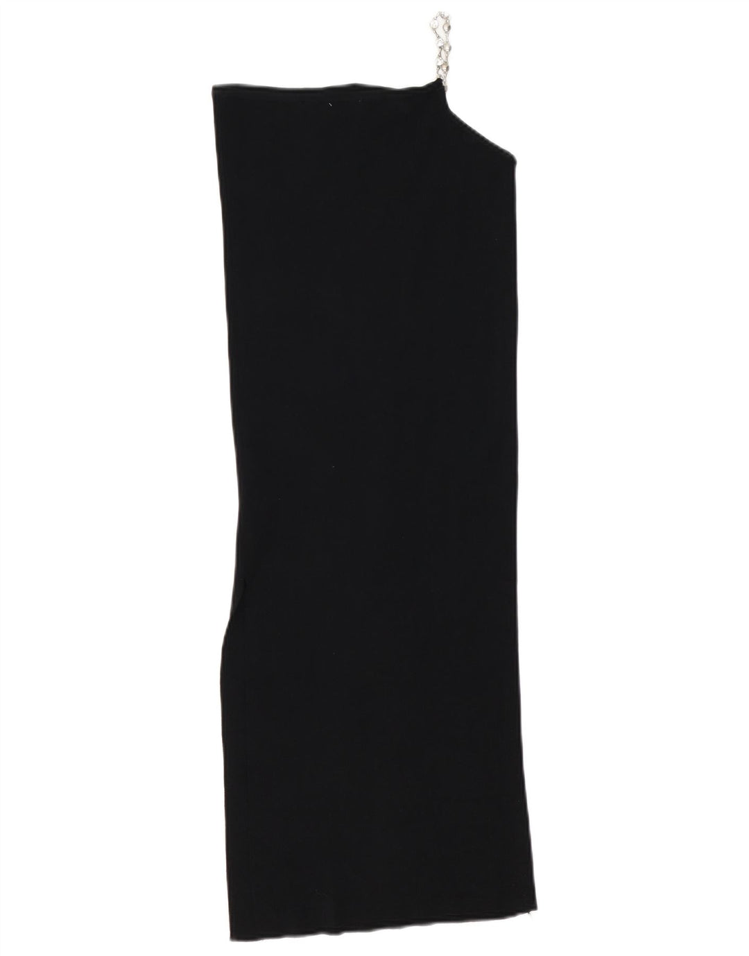 Zara Femme Robe Une Épaule UK 10 Petite Viscose Noire