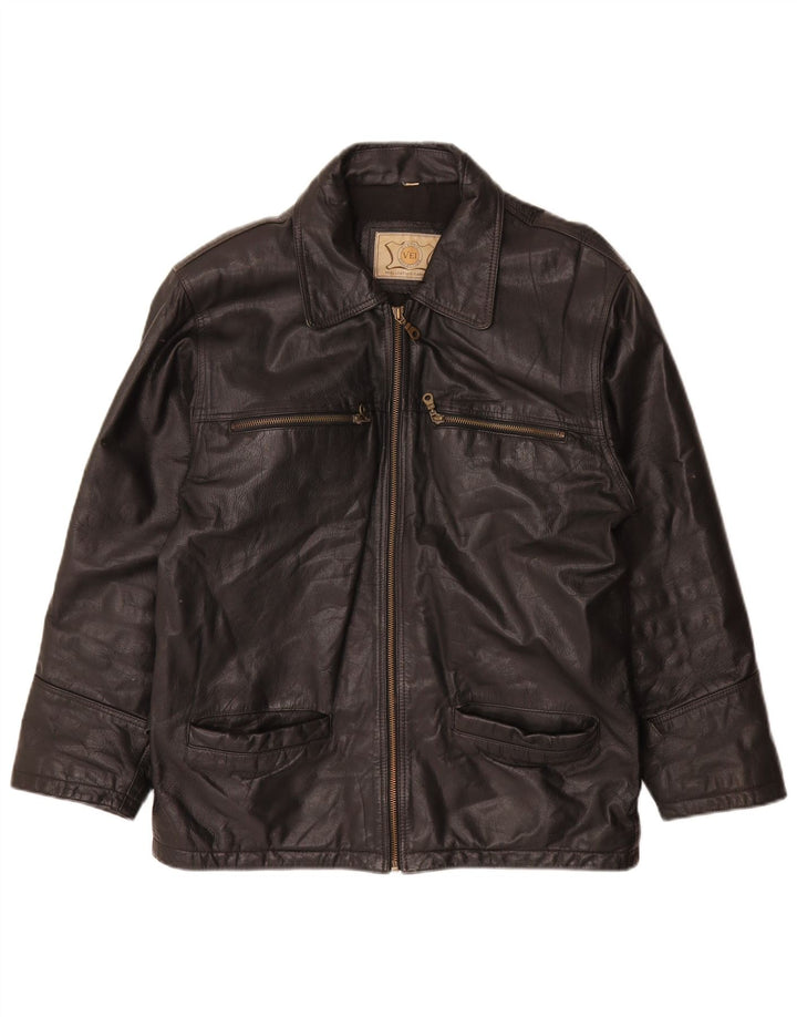 Veste en cuir homme vintage UK 38 Cuir noir moyen