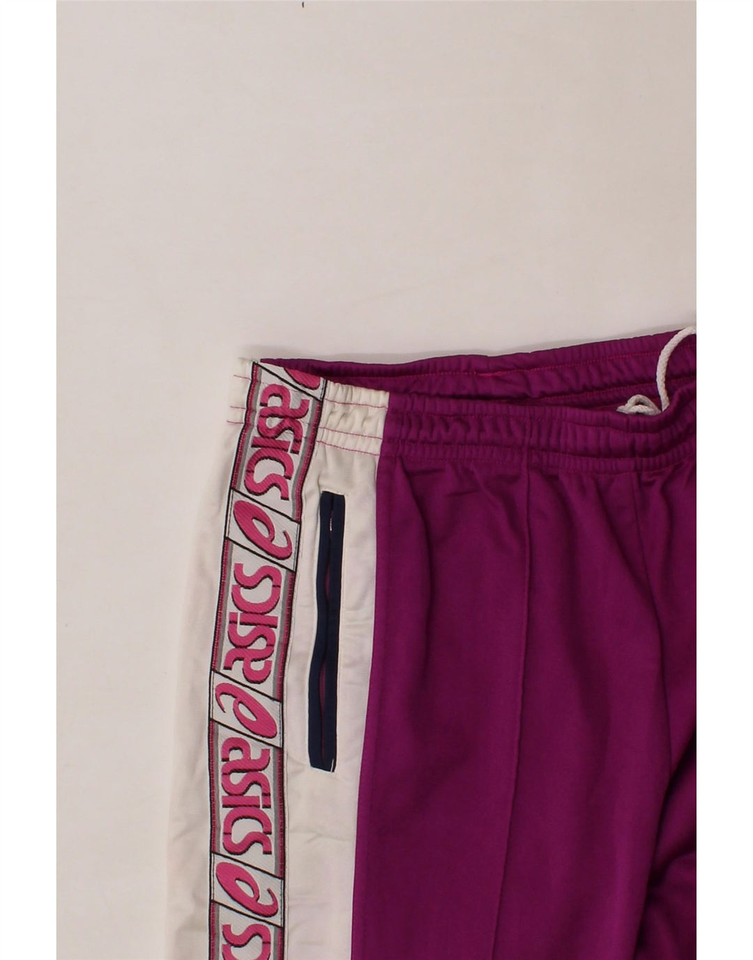 ASICS Womens Graphic Tracksuit Trousers UK 14 Medium  Pink Colourblock Vintage Asics and Second-Hand Asics from Messina Hembry 