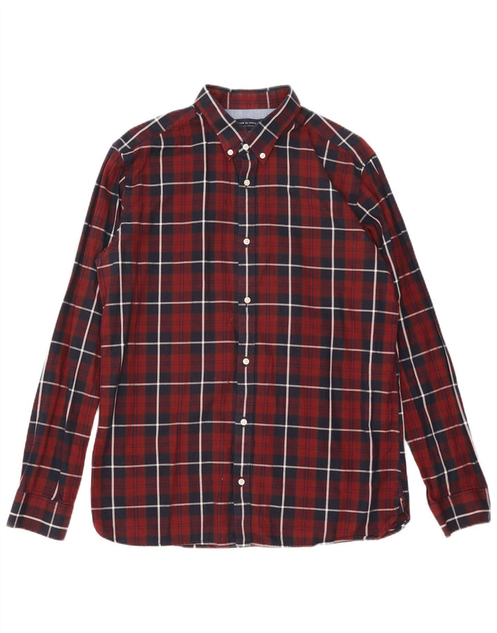 Jack & Jones Chemise Homme XL Coton à Carreaux Bordeaux